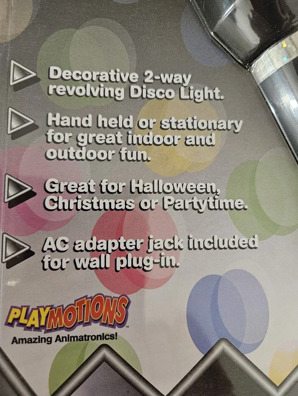 Vintage 1990's Magic Disco Light Handheld Party Light - Silver & Multicolor  NEW